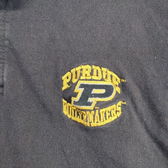 Pro Edge Men's Purdue Boilermakers Polo Shirt Black XL Short Sleeve Straight Hem - Picture 4 of 13